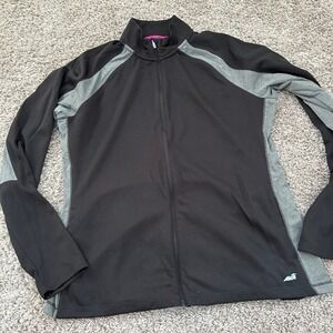 Avia Women's XL Black Gray Activewear Full Zip Athletic Jacket see Description